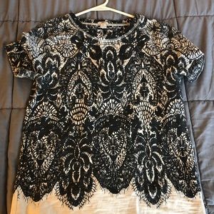 j crew printed short sleeve top